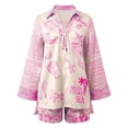 thumbnail image 5 of MAIHAN Linen Shorts Outfits Women 2 Piece Set Long Sleeve Shirt and Ruffle Shorts Women 2 Piece Outfits Sets Casual Vacation Outfit Two Piece Outfit, 5 of 5