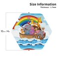 thumbnail image 3 of Disketp Rainbow Animals On Noah'S Ark Funny Coasters,4 Pcs Leather Coasters With Holder, Perfect Housewarming Hostess Gifts,Protect Furniture From Water Marks Scratch And Damage, 3 of 9