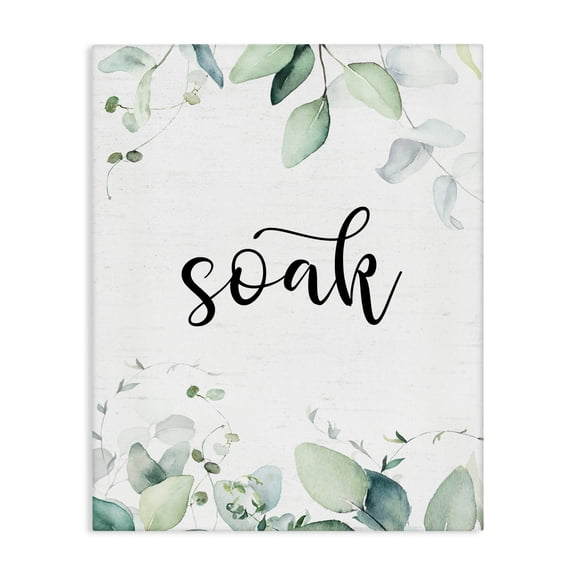 Soak Leafy Herbs Canvas Wall Art, design by Lettered and Lined