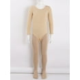 thumbnail image 2 of Hansber Kids Fleece Lined Jumpsuit for Girls Ballet Gymnastic Leotard Outfits Long Sleeve Bodysuit B Nude Round Neck 140/L, 2 of 6