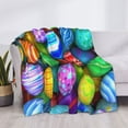 thumbnail image 3 of Balery Colorful Easter Eggs1 Manta de Franela con Dibujo, Lujo Ultra Suave y Cálido, Antipelusa y Resistente a las Arrugas para Cama, Sofá, Camping -80"x60", 3 of 6