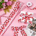 Red Ribbon Realism 15 Yards 3 Styles Polyester Jacquard Ribbon Strawberry Pattern Red 5/8 ...