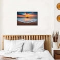 thumbnail image 3 of Beach Sunset Canvas Wall Art, Ocean Wave Print, Coastal Landscape Artwork for Living Room Bedroom Bathroom Decor, Ready to Hang, 3 of 6