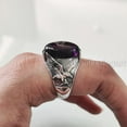 thumbnail image 6 of Amethyst Mans Ring, Natural Amethyst, February Birth, Eagle Silver Jewelry, 925 Silver Ring, Birthday Gift, Heavy Mens Ring, Arabic Design, Ottoman Style Ring, Christmas, Turkey Mens Signet Ring, 6 of 8