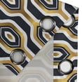 thumbnail image 4 of Ambesonne Geometric Grommet Curtain, Modern Hexagon Stripe Art, 50"x108", White and Earth Yellow, 4 of 5