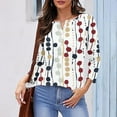 thumbnail image 2 of PuLe Women's Top Womens Tops Dressy Casual Fall Fashion Button Up V Neck Long Sleeve Shirts Loose Solid Basic Tees Shirt Blouses, 2 of 5