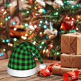 thumbnail image 6 of Fuzoiu Buffalo Plaid Green Black Print Santa Hat Christmas Hat for Adults,Santa Hats with Pompom, Unisex Xmas Holiday Hat for Christmas New Year Festive Party Supplies, 6 of 6
