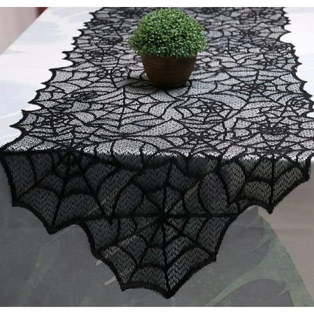 

DancePeanut 2PCS Spider Web Tablecloth Black Cobweb Placemat Set Decorative Fireplace Cover lace Table Placemats Doilies Party Supplies 180706LY04-1-10429-2030497851 Medium