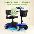 thumbnail image 4 of QEASET 4 Wheels Mobility Scooter for Seniors, Electric Folding Wheelchair Device for Travel,  Mother's Day Gift for Mom,  Blue, 4 of 8