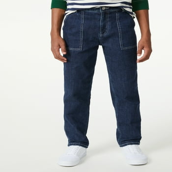 Free Assembly Boys Brushed Carpenter Jeans, Sizes 4-18