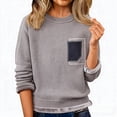 thumbnail image 5 of ManxiVoo Oversized Plush Lined Sweater For Women Long Sleeve Round Neck Casual Pullover Cozy Loose Fit Weekend Wear XXL Size Dark Blue, 5 of 7