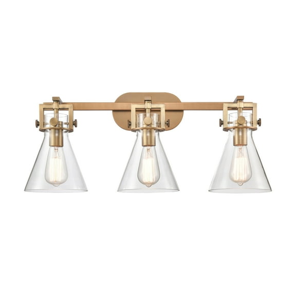 411-3W-BB-7CL-Innovations Lighting-Newton Cone-3 Light Bath Vanity in Industrial Style