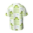 thumbnail image 2 of Balery Frogs and Dragonflies Men's Casual Button Down Shirt Short Sleeve Textured Summer Cuban Beach Shirts-4X-Large, 2 of 7