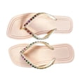 thumbnail image 3 of jiaxiM Flip Flops for Women Beach Thong Sandals for Women Wide Elegant Outdoor Slippers for Women Non- Arch Support Sandals for Women Rubber Sole Orthofeet Shoes for Women, 3 of 9