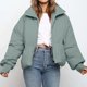thumbnail image 4 of Chaquetas y abrigos casuales sin capucha de manga larga para mujer, moda, cárdigan liso con cuello alto, chaqueta de plumas, abrigo acolchado para mujer, 4 of 9