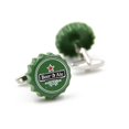 thumbnail image 3 of Tapa de botella de cerveza verde Cufflinks Creative para hombre, color cobre, 3 of 3
