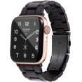 thumbnail image 1 of Compatible con Apple Watch Band 38Mm 40Mm 42Mm 44Mm Thin Light Resin Correa Pulsera con hebilla de acero inoxidable Reemplazo para Iwatch Series 7 6 5 4 3 2 1 Se (Negro/Negro, 38/40/41Mm) Namotu CZDZ-HY207-3, 1 of 7