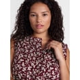 thumbnail image 4 of Terra & Sky Women's Plus Sleeveless Button Front Tiered Cotton Mini Dress, Sizes 0X-5X, 4 of 5