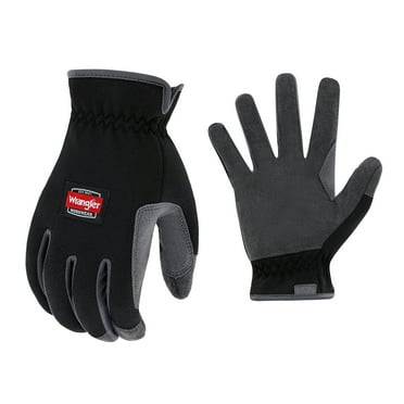 Wrangler Men’s Utility Work Gloves – Medium, Synthetic Leather Palm Glove, Reinforced Grip, Breathable