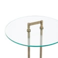 thumbnail image 6 of Kate and Laurel Cerullo Modern Round Glass Side Table with Marble Base, 16 x 16 x 24, Antique Brass and Black Marble, Glam Circle End Table for Use as Indoor Plant Stand or Bedroom Nightstand, 6 of 8
