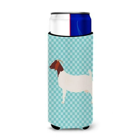 

Boer Goat Blue Check Michelob Ultra Hugger for Slim Cans - Blue Check - Slim Cans