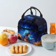 thumbnail image 4 of HUIACONG Lunch Bag with Cosmic Crocodile Design, Insulated Lunch Tote Made of Aluminum Film Material, Reusable Stylish Bag for Kids Picnic and Travel, 4 of 10