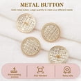 thumbnail image 4 of 50Pcs Metal Blazer Buttons 0.87 Inch Flat Round Alloy Buttons Vintage Suits Button Set for Blazer Suits Coats Uniform and Jacket - Light Gold, 4 of 6