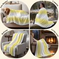 thumbnail image 6 of Lemon Yellow White Throw Blanket for Couch, Soft Lightweight Flannel Fleece Blanket, Gradient Vertical Stripes Geometric Microfiber Plush All Season Decorative Blankets Gifts for Sofa Bed 50"x60", 6 of 9