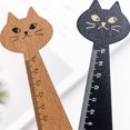 thumbnail image 3 of 1/2/3PCS Cat Shape Ruler Cute Wood Animal Straight Ruler for School Home Stationery Style A 2pcs, 3 of 6