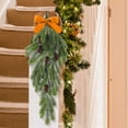 thumbnail image 5 of 2 Pcs 27.6" Artificial Christmas Teardrop Swag Decorations, Faux Pine Needles Teardrop Door Swag, Christmas Norfolk Greenery Teardrop Wreath for Xmas Door Table Mantle Fireplace Indoor Outdoor Decor, 5 of 7