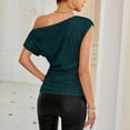 thumbnail image 5 of Mittory One Shoulder Sequin Sparkly Tops for Women Ruched Asymmetrical Glitter Tops Slimming Sparkle Party Shirts, 5 of 8