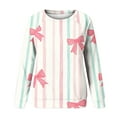 thumbnail image 5 of YUGYXL Women's Oversized Bow Sweatshirt Y2k Long Sleeve Crewneck Bows Graphic Fleece Pullover Tops Funny Holiday Streetwear Pink XXXXXL, 5 of 5