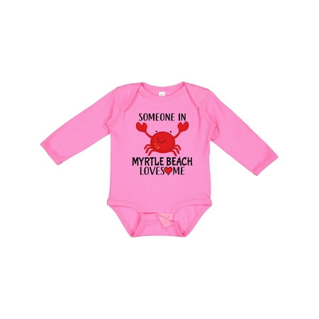 

Inktastic Someone in Myrtle Beach Loves Me Gift Baby Boy or Baby Girl Long Sleeve Bodysuit