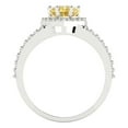 thumbnail image 4 of 1.49 ctw with Simulated Diamond Halo Accents Anniversary Ring for Women | Heart Cut Simulated Yellow Diamond | Hyperallergenic Solid 18K White Gold, 4 of 5
