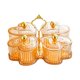 thumbnail image 2 of Bandeja para servir con divisiones, bandeja decorativa para condimentos con tapa y asa, para aperitivos, cuencos pequeños extraíbles para postres y Naranja, 2 of 8