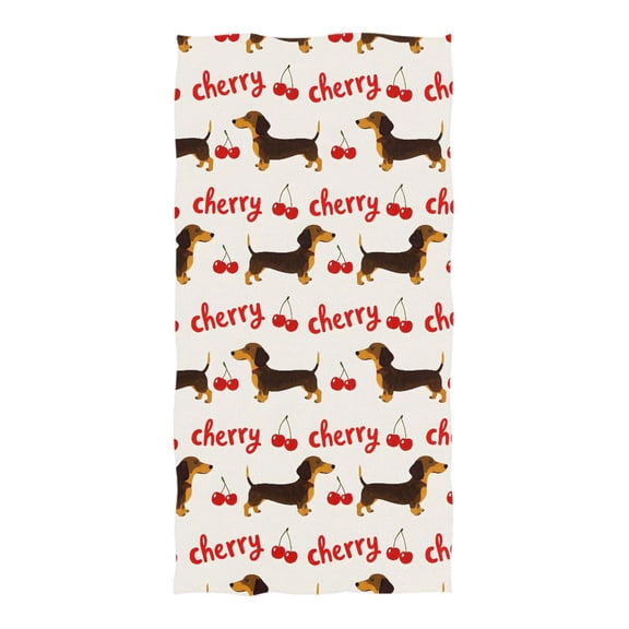 Oversized Beach Towel Extra Large Absorbent Microfiber Bath Towels Soft Quick Drying Dachshund and Cherry 74"x37"
