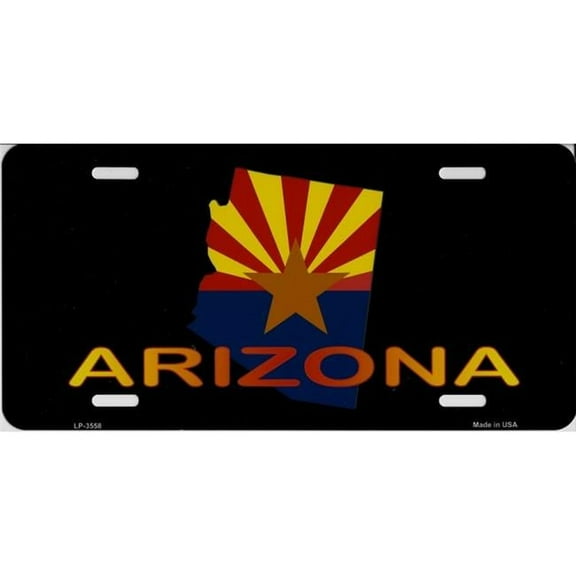 212 Main LP-3558 6 x 12 in. Arizona with State Flag Metal License Plate