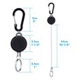 thumbnail image 3 of 5pcs Retractable Keychain Badge Holder Reel Clip ID Badge Holder with Steel Rope, Black, 3 of 7