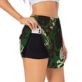thumbnail image 3 of Lsque Camouflage Skull Printed Women's Running Shorts with Liner Pockets,Elastic Quick Dry Workout Athletic Gym Yoga Shorts,Womens High Waist Shorts-Small, 3 of 9