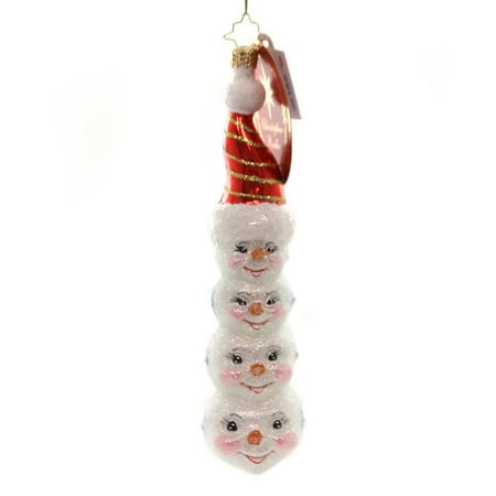 Snowman Stack - Christopher Radko STACKED HIGH Glass Snowman Ornament 1019608