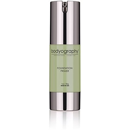 Bodyography Foundation Primer (Green): Clear-Drying Anti-Aging Salon Makeup Primer w/Vitamin E, A, Jojoba, Grapeseed Oil | Minimize Rosacea, Redness | Gluten-Free, (Best Makeup For People With Rosacea)