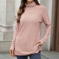 thumbnail image 2 of Enjoytime Ladies Tops and Blouses Solid Color Long Sleeve High Neck Loose Shirts Business Work Fall Winter Outfit 2025, 2 of 7