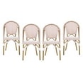 thumbnail image 1 of Mooney Chaise Bistro Française d'Extérieur en Osier, Ensemble de 4, Orange Rouille, Blanc et Fini Bambou, 1 of 7
