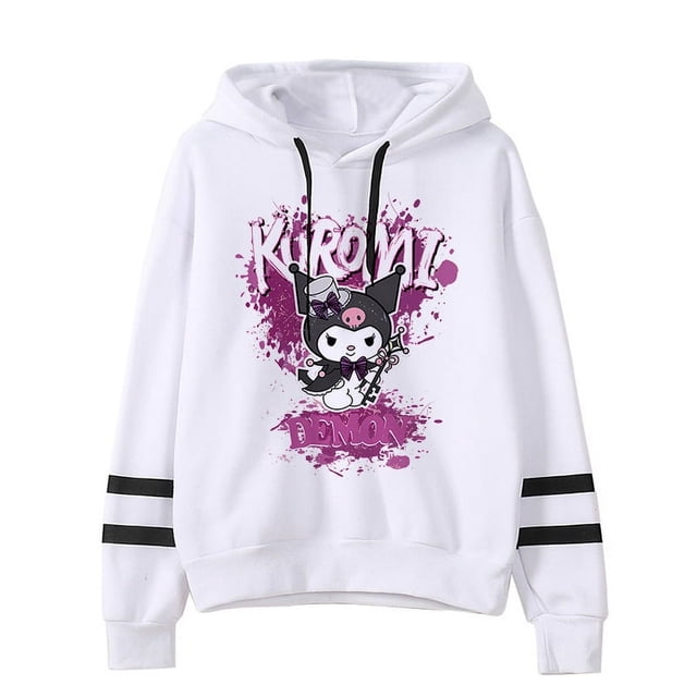 Ropa divertida de moda Kuromi Sudadera con capucha Sanrio Kuromi Mujer Manga Sudadera Harajuku Mujer Sudaderas con capucha Sudaderas con capucha