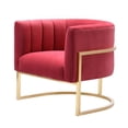 thumbnail image 3 of TOV Furniture Magnolia 16.5" Transitional Velvet Chair in Red/Gold, 3 of 7