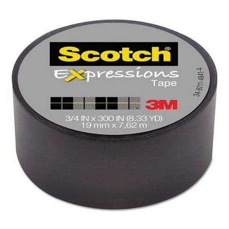 3M C214BLK Expressions Magic Tape, 3/4" x 300", Black