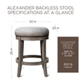 thumbnail image 5 of Maven Lane Alexander Backless Counter Stool, Reclaimed Oak w/ Ash Grey, Set of 3, 5 of 6