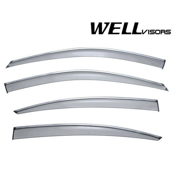 Wellvisors Side Window Visors Deflectors Rain Guards With Chrome Trim for 2013-2018 Lexus ES350 3-847LX009