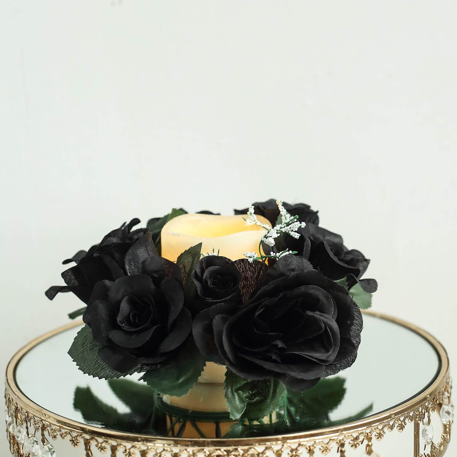 Efavormart 4 Pack Artificial Silk Rose Floral Candle Rings Party Event ...