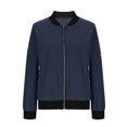 thumbnail image 4 of Lopecy-Sta Women's Long Sleeve Bomber Jacket Solid Color Casual Baseball Collar Zip Up Lightweight Coat Outerwear, 4 of 6